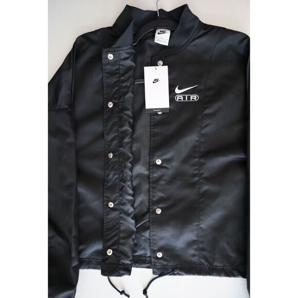 Nike Air FN1908-010 Women's Sz Medium Black Oversized Woven Bomber Jacket - Picture 6 of 10
